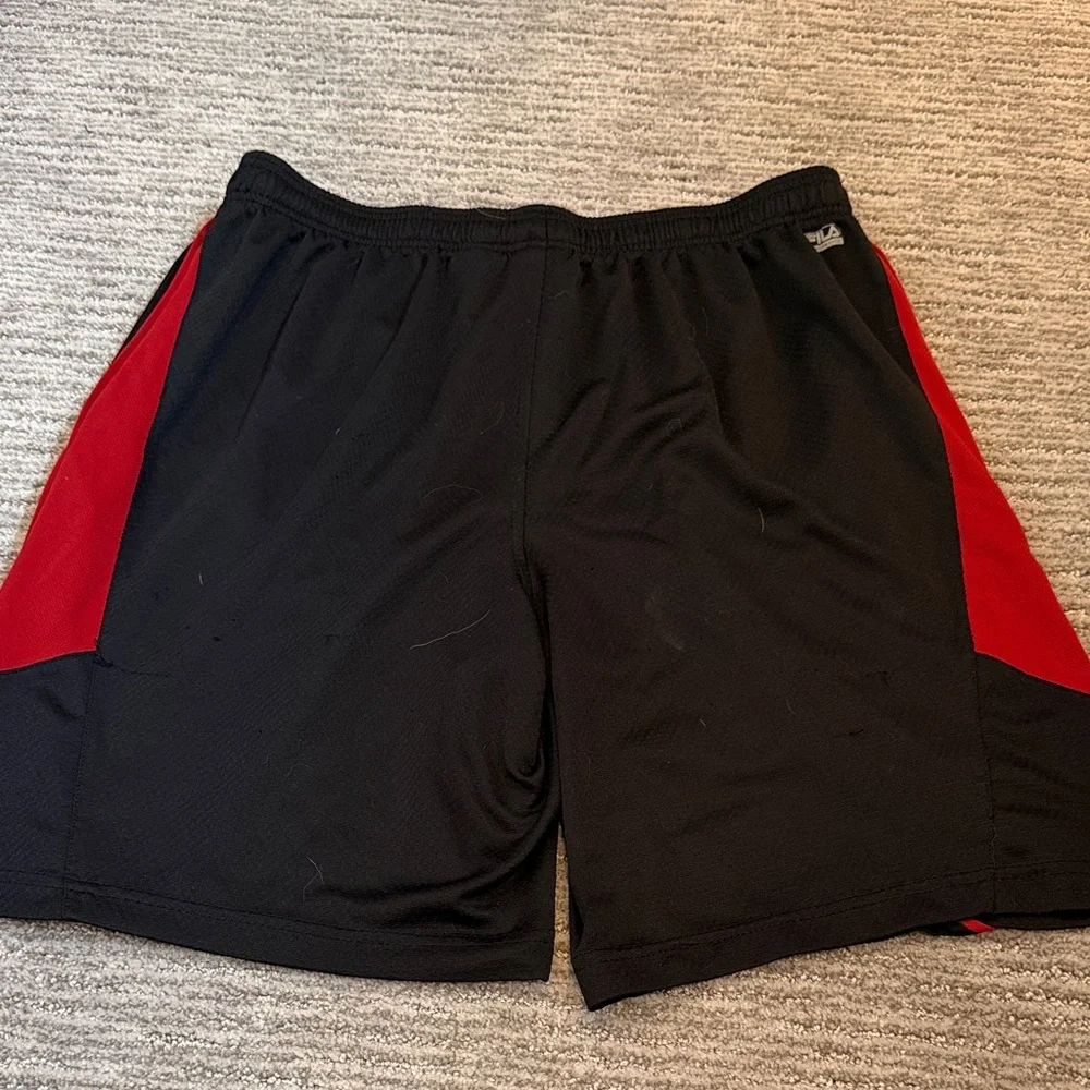 Fila sport Black Athletic Shorts with Red Trim